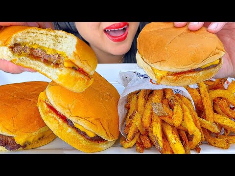 ASMR DICKS CHEESEBURGERS, FRENCH FRIES & WINGSTOP RANCH | EATING SOUNDS | MUKBANG | ASMR PHAN