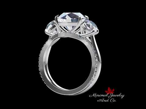 Round moissanite engagement ring