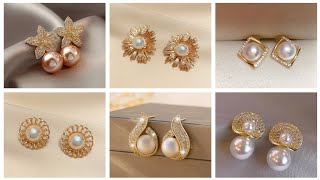 Latest Sea Pearl Stud EarringsDesigns// Earrings Designs Collection// Party Wear Earrings Designs//