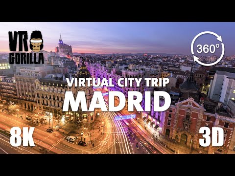 Madrid, Spain Guided Tour in 360 VR(short) - Virtual City Trip - 8K 360 3D