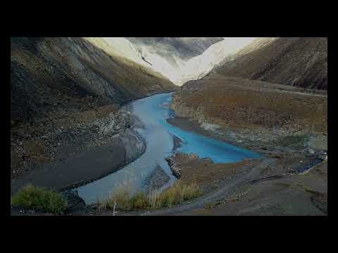 Drone shot at Confluence of KURGIAK & TSARAP RIVER, Purne, Zanskar, Ladakh #zanskarvalley #zanskar