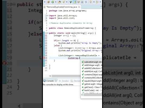 🤔😎Remove Duplicate Element in an Array | Removing Duplicate Elements In Java #shorts #youtubeshorts