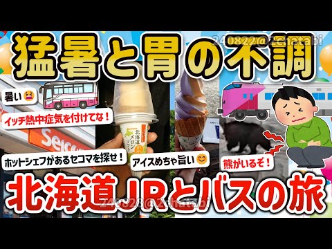 【2ch旅スレ】猛暑の北海道をJRとツアーバスで満喫！熊に遭遇&グルメ&胃の不調に悩む旅ｗ【ゆっくり解説】