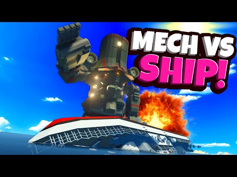 Using a GIANT MECH to SINK a Ship in Stormworks?!