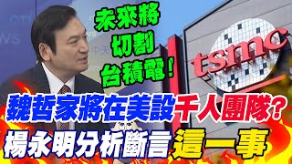 台積電投資美國千億美元 魏哲家將設"千人團隊"?!楊永明分析曝"未來將切割台積電"..