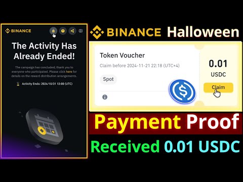 Binance Halloween Pumpkin Chase || Payment Proof || Received 0.01 USDC