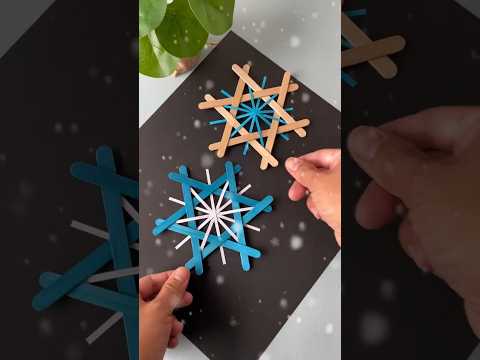 You can make beautiful snowflakes with popsicle sticks #reels #diy #craftidias #art #shorts