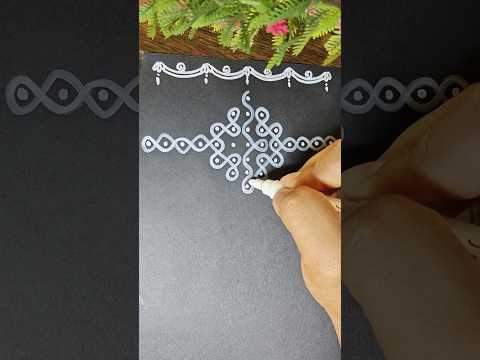 Easy dots rangoli #traditionalkolam #rangolidesigns #borderrangoli #muggulu