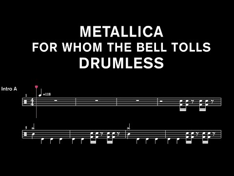 Metallica - For Whom The Bell Tolls - Drumless (with scrolling drum score)