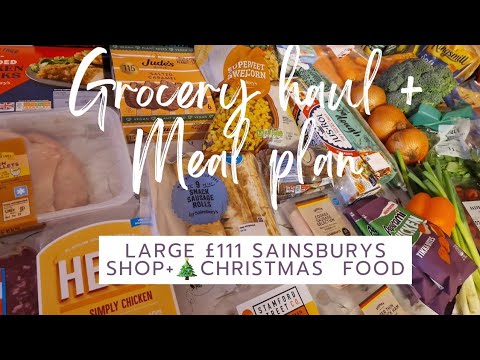 Large Weekly Sainsburys haul with Christmas food & Meal plan  | What I buy my family for the week