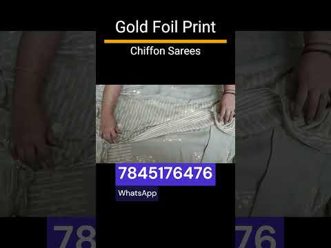 Chiffon Saree with Gold Foil Print | A Timeless Classic | #chiffon #fashion #saree #shorts #trending