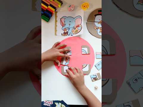 Cardboard Puzzle 🧩 | how to make jigsaw puzzle at home #shorts #ytshorts #kidscraftwork