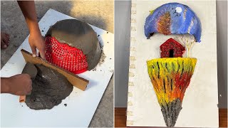 DIY 3D Wall Art Using Cement | Unique Home Decor Idea