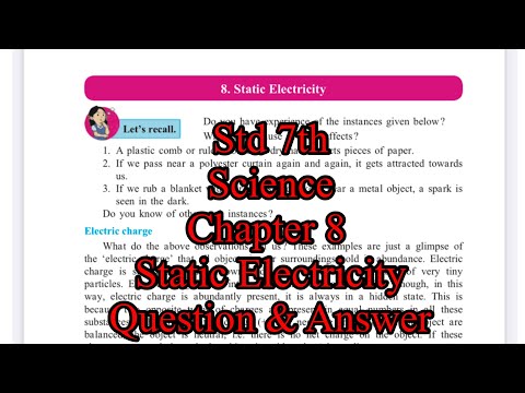 Class 7 | Chapter 8 Static Electricity | Questions & Answer | Science