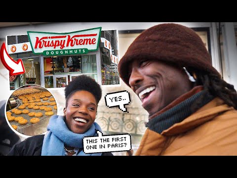 We went the 1st Krispy Kreme Doughnuts in Paris!