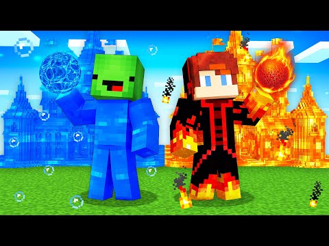 Mikey WATER King vs JJ LAVA King Survival Battle in Minecraft (Maizen)