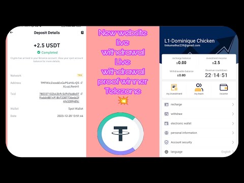 New usdt website earn money with💲Winnar telezone live withdrawal proof rajister and get money free 💲