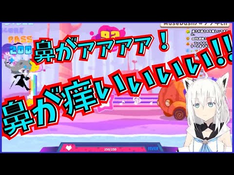 音ゲー中に鼻が痒くなりプレイが乱れるが､可愛さは増加した白上フブキ【ホロライブ/切り抜き】