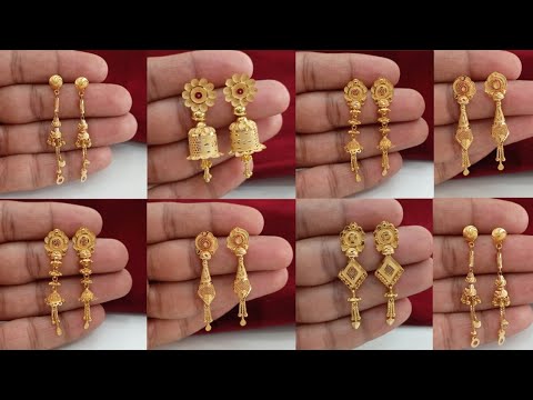 latest gold long earrings designs with weight & price // new trending earrings designs with price 👌👌