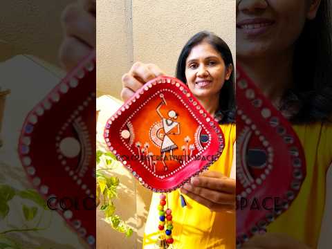 Paper Plate Craft | Warli Wall Decor | Reuse Recycle #shorts #ytshorts #warli #trending #homedecor