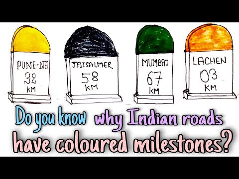 Why indian roads have coloured milestone? #shorts #milestone #currentaffairs #generalknowledge