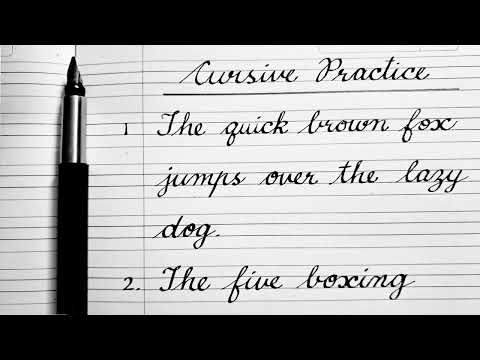 Lesson 5: cursive writing practice, pangram, Simple कर्सिव Sentence में लिखना सीखें, choti abcd