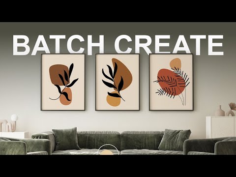 How to Batch Create Mockups for Wall Art Sets | Batch Replace 3 Smart Object Layers in Photoshop