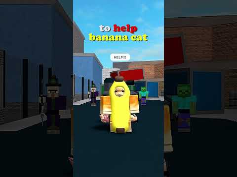 banana cat almost got killed! #roblox #shorts