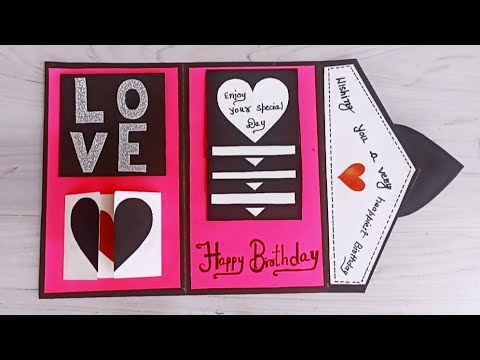 Beautiful Handmade Birthday Card Idea for Best Friend || DIY Birthday Card Idea...Scrapbook Idea..