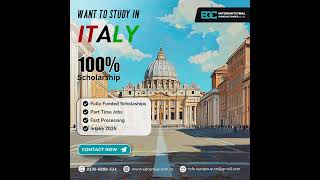 🎓 Study in Italy with 100% Scholarships! 🇮🇹