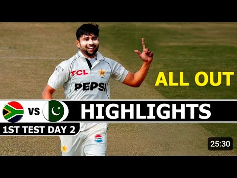 PAKISTAN VS SOUTH AFRICA 1ST TEST DAY 2 MATCH HIGHLIGHTS |2024|