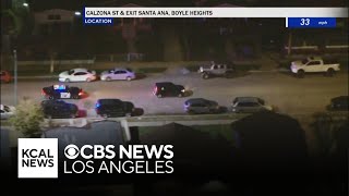 Stolen KIA leads police pursuit through LA neighborhoods