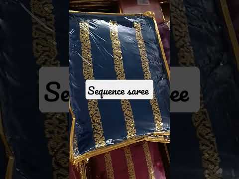 ready stock .. sequence stripe saree.. party wear.