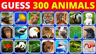 Guess 300 ANIMALS in 3 Seconds 🐱🦁🐵 | EASY to IMPOSSIBLE