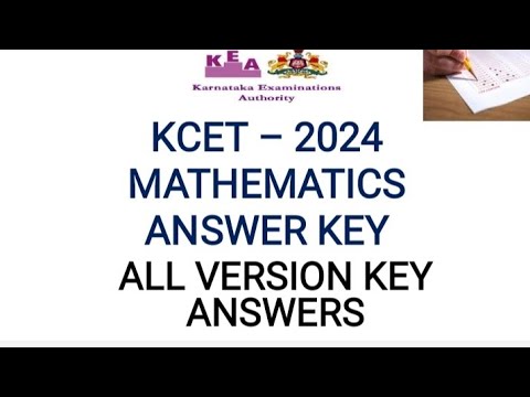 KCET Maths Answer Key 2024 | KCET - 2024 Mathematics Key Answers |Maths all  Sets Question & Answers