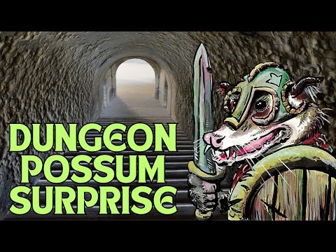 Drawing a Dungeon-Delving Possum (India Ink Wash & Gouache)