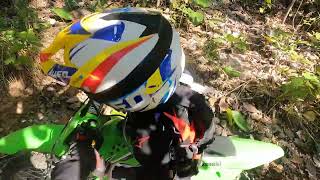 Down hill practice, jumps and the Green tower klx 110