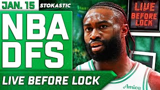 NBA DFS Live Before Lock (Wednesday 1/15/25) | DraftKings & FanDuel NBA Lineups