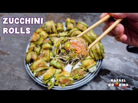 Delicious Zucchini Rolls with Salmon - easy and healthy appetizer!