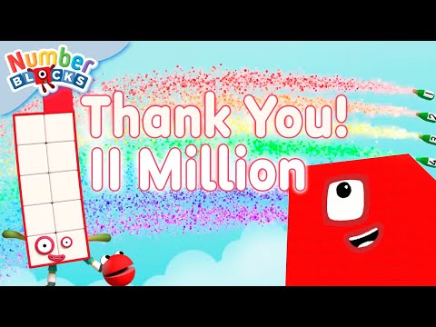 11 Million Subscribers!! 🥳 Thank you Number Fans! | Learn to count to 1,000,000 |  @Numberblocks