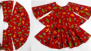 Baby Top with Skirt Cutting and Stitching|Top Cutting and Stitching|Skirt Cutting and Stitching|DIY