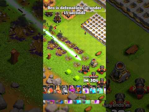 Bro became defenseless in under 15 seconds ll Clash of clans ll #shorts #clashofclans #coc