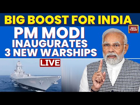 PM Modi Inaugurates 3 New Warships | INS Surat, INS Nilgiri, INS Vaghsheer | Boost For Indian Navy