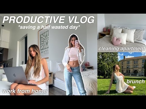 FIRST LIVING ALONE VLOG ✨ cleaning my apartment, grocery shopping, working from home