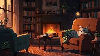 🔥 Cozy Fireplace Ambiance  & Lofi Music | Relaxing Study and Chill 🔥