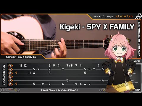 SPY x FAMILY ED - Comedy/Kigeki「喜劇」星野源 - Fingerstyle Cover + TAB Tutorial