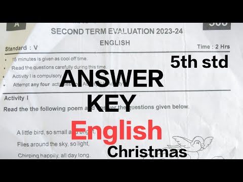 English answer key 5th std||Half yearly examination ||scert