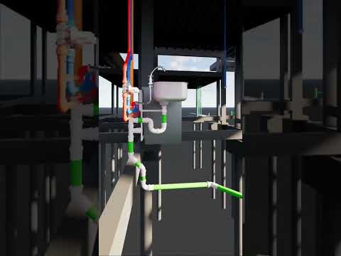 Plumbing Design, Plumbing in 3D, PHE design, Plumbing system #plumbing #plumbingengineering #Shorts