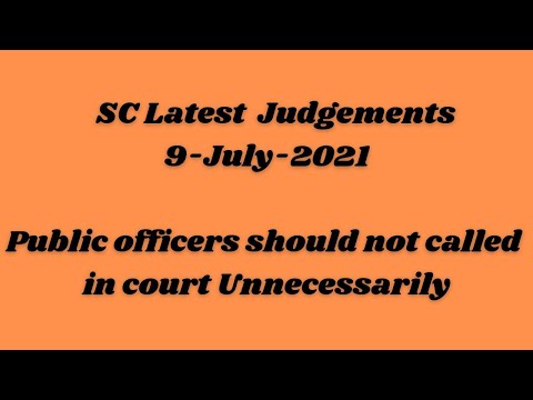 Supreme court/Judgements/Latest/Public officers should not called to court Unnecessarily