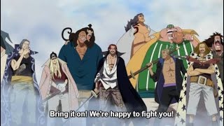 Shanks stops the war at the marineford (English Dub)